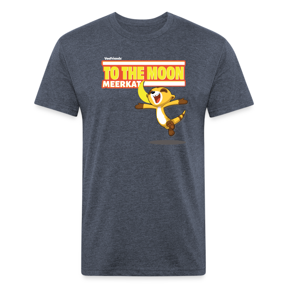 To The Moon Meerkat Character Comfort Adult Tee - heather navy