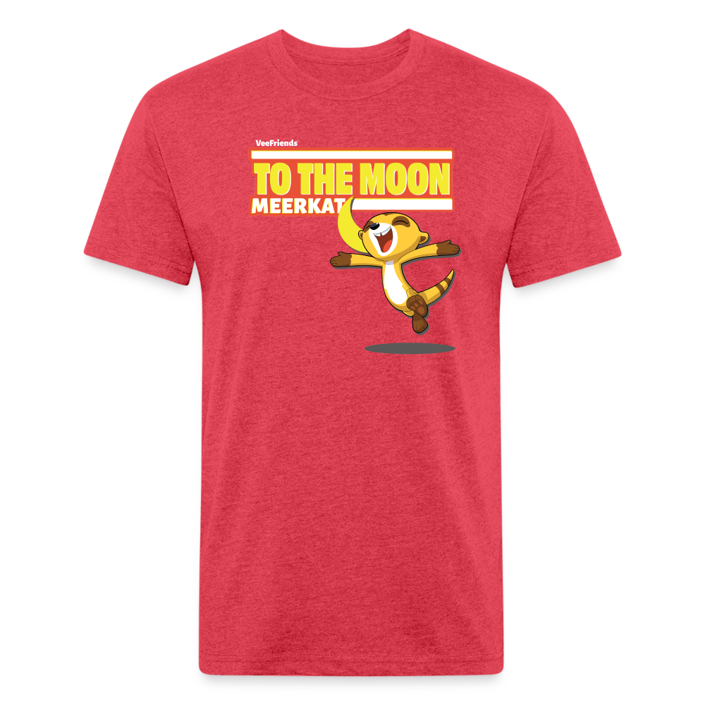 To The Moon Meerkat Character Comfort Adult Tee - heather red