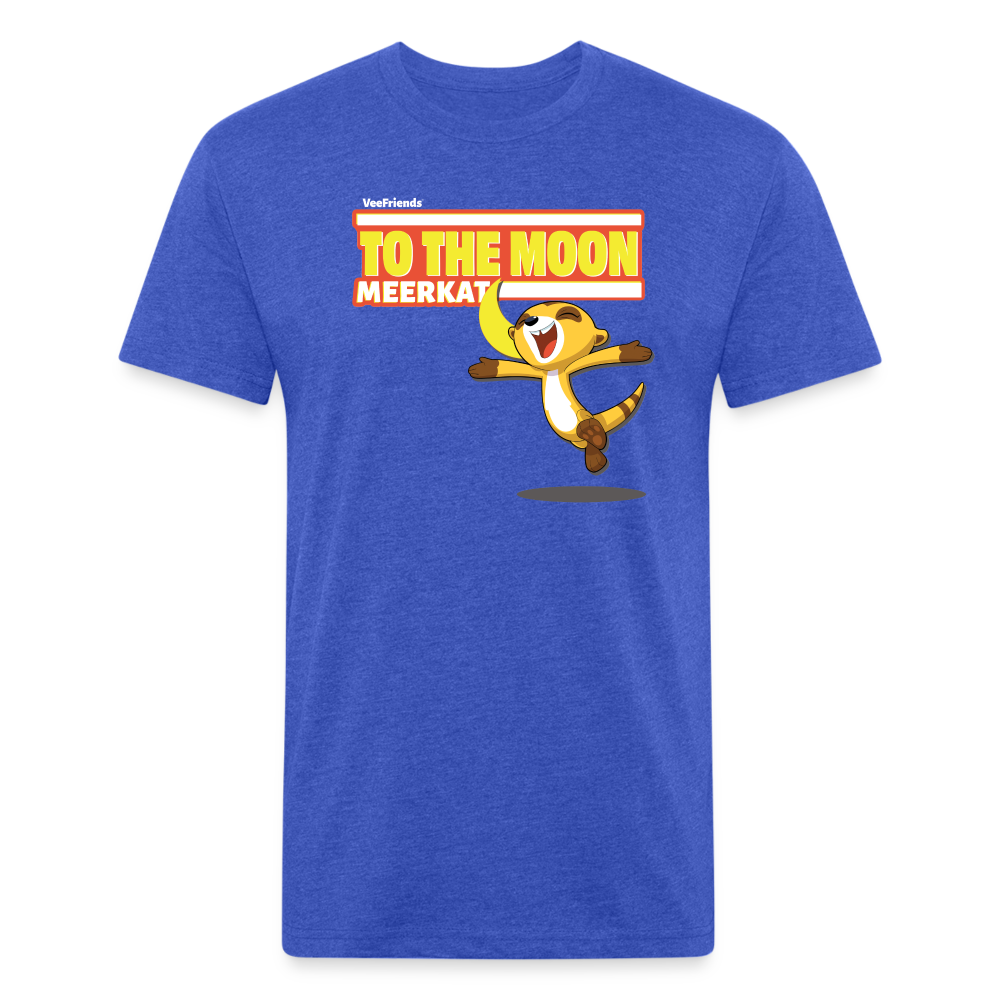 To The Moon Meerkat Character Comfort Adult Tee - heather royal