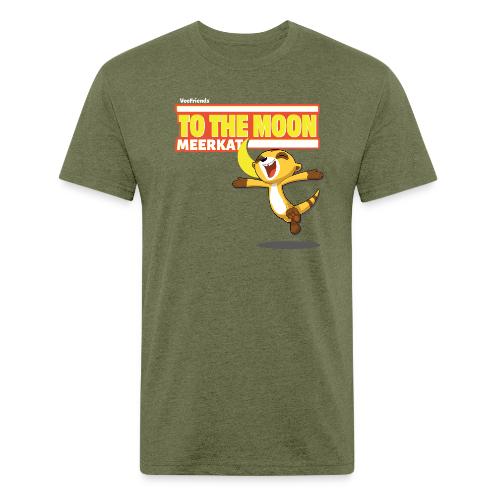 To The Moon Meerkat Character Comfort Adult Tee - heather military green