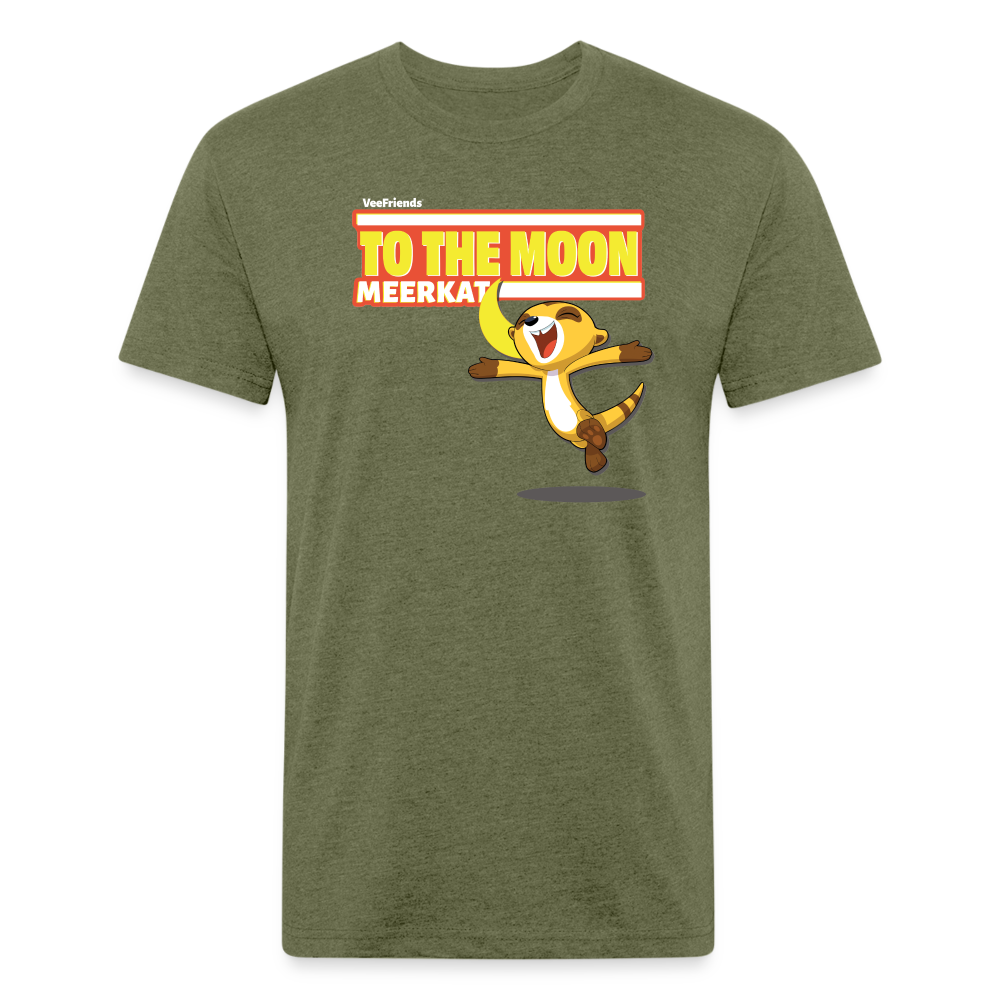 
            
                Load image into Gallery viewer, To The Moon Meerkat Character Comfort Adult Tee - heather military green
            
        