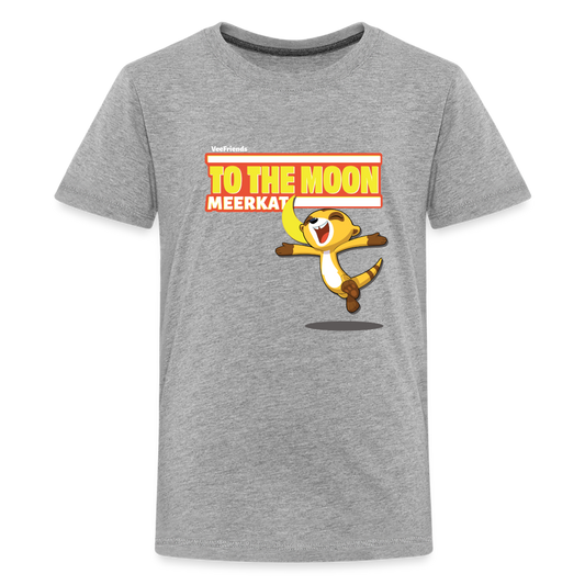 To The Moon Meerkat Character Comfort Kids Tee - heather gray