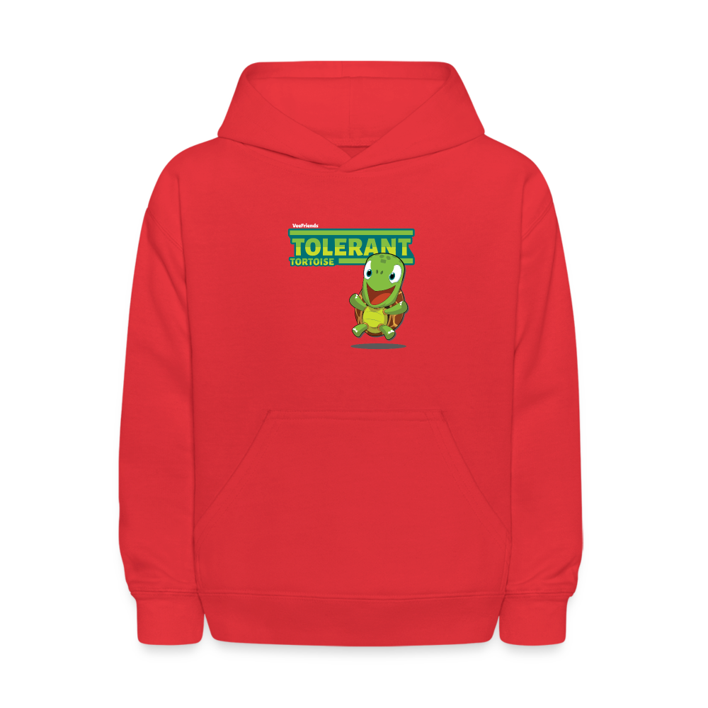 Tolerant Tortoise Character Comfort Kids Hoodie - red