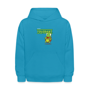 Tolerant Tortoise Character Comfort Kids Hoodie - turquoise