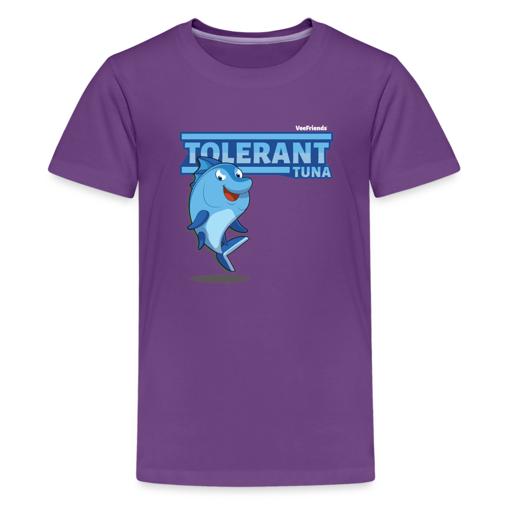 Tolerant Tuna Character Comfort Kids Tee - purple