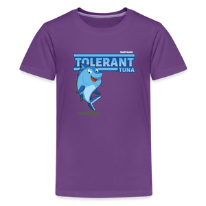Tolerant Tuna Character Comfort Kids Tee - purple