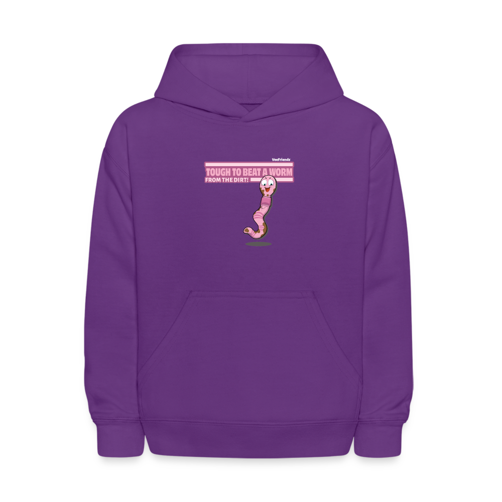 Tough To Beat A Worm From The Dirt! Character Comfort Kids Hoodie - purple