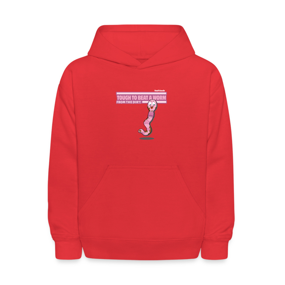 Tough To Beat A Worm From The Dirt! Character Comfort Kids Hoodie - red
