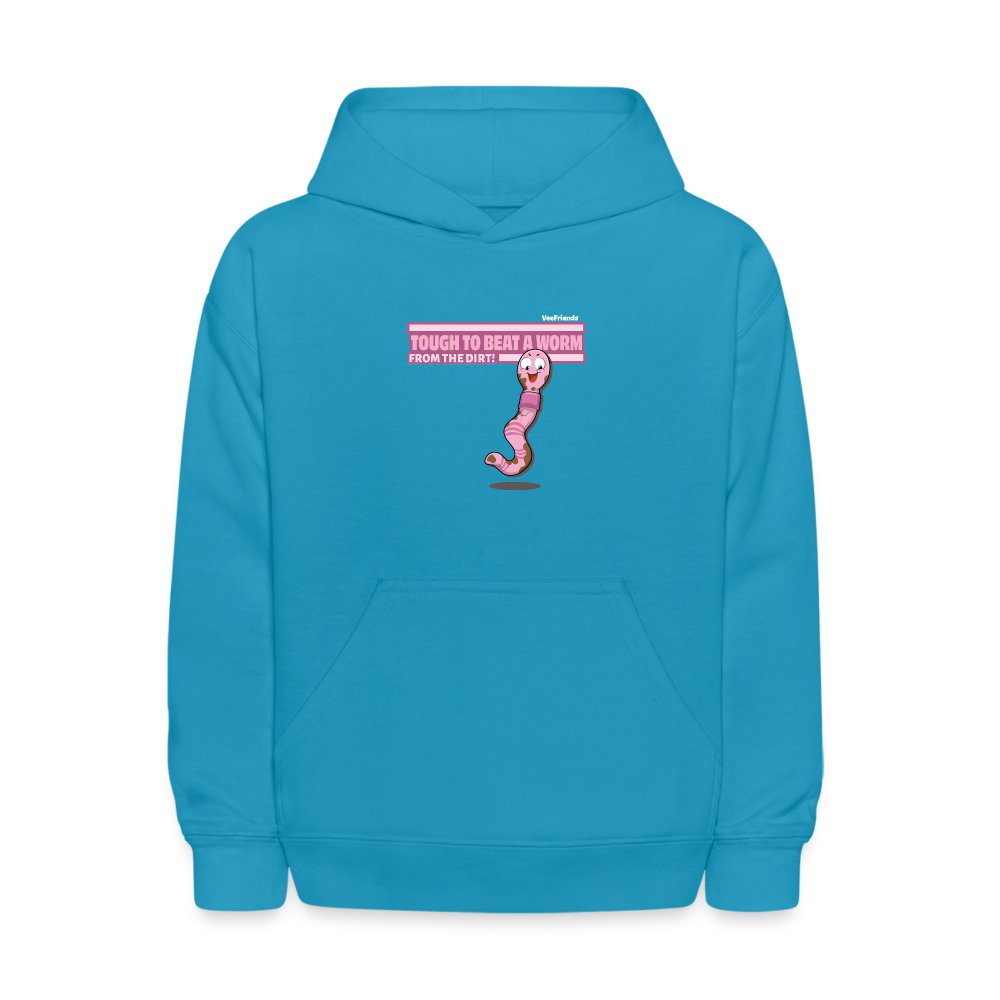 Tough To Beat A Worm From The Dirt! Character Comfort Kids Hoodie - turquoise