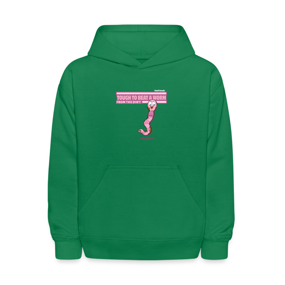 Tough To Beat A Worm From The Dirt! Character Comfort Kids Hoodie - kelly green