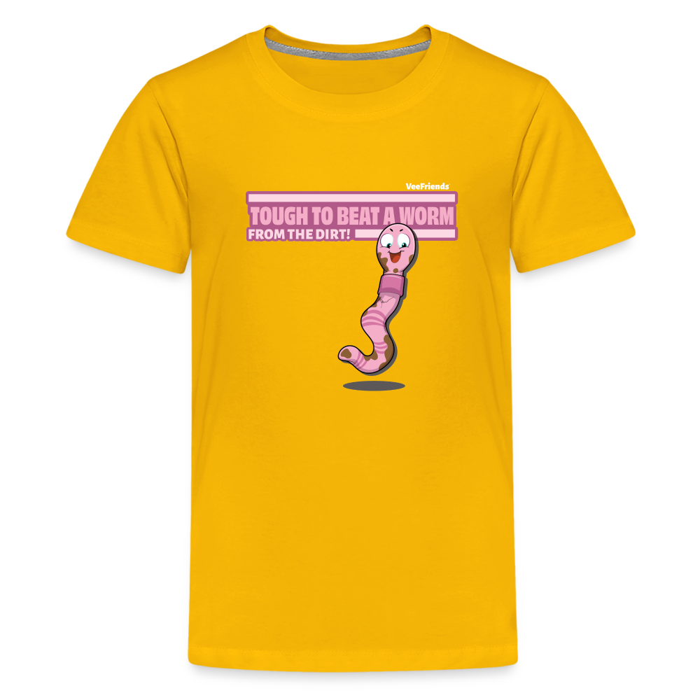 Tough To Beat A Worm From The Dirt! Character Comfort Kids Tee - sun yellow