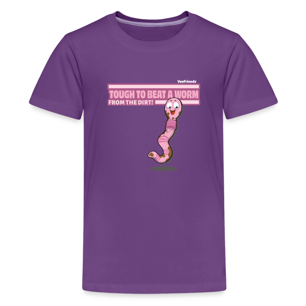 Tough To Beat A Worm From The Dirt! Character Comfort Kids Tee - purple