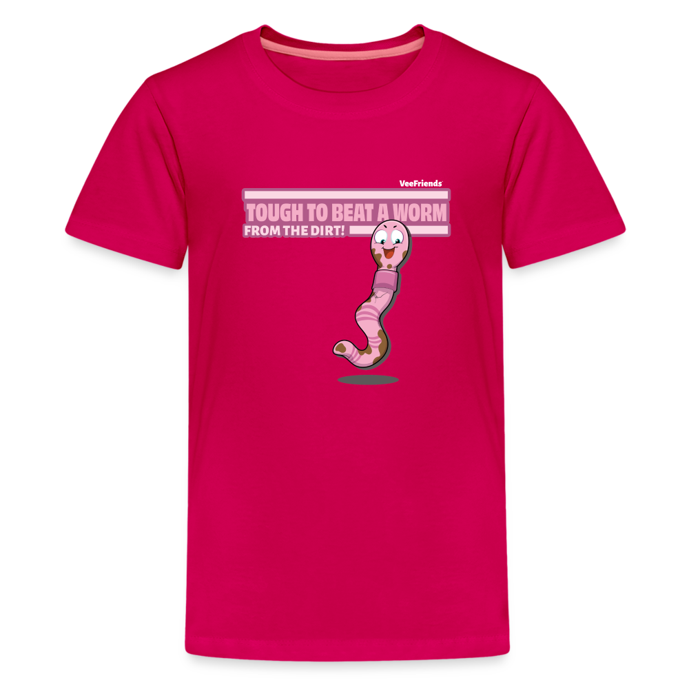 Tough To Beat A Worm From The Dirt! Character Comfort Kids Tee - dark pink