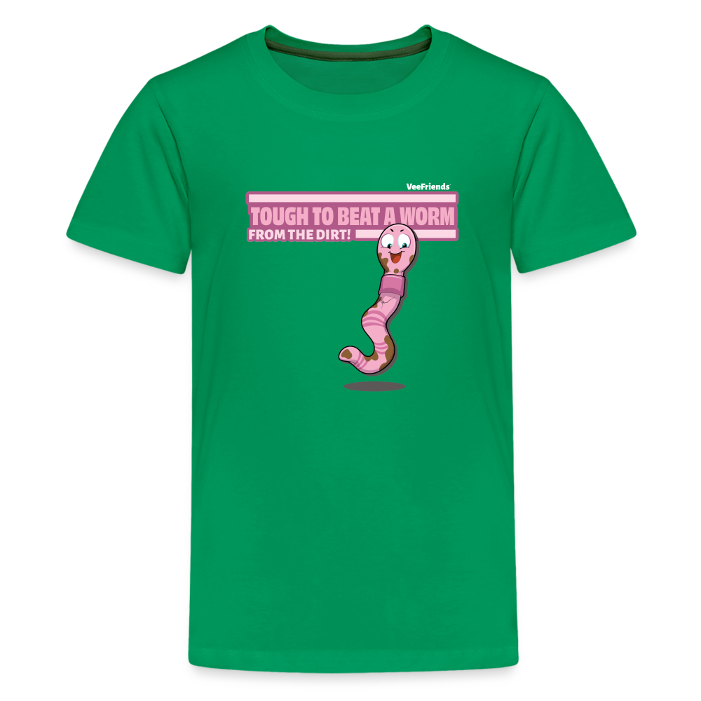 Tough To Beat A Worm From The Dirt! Character Comfort Kids Tee - kelly green