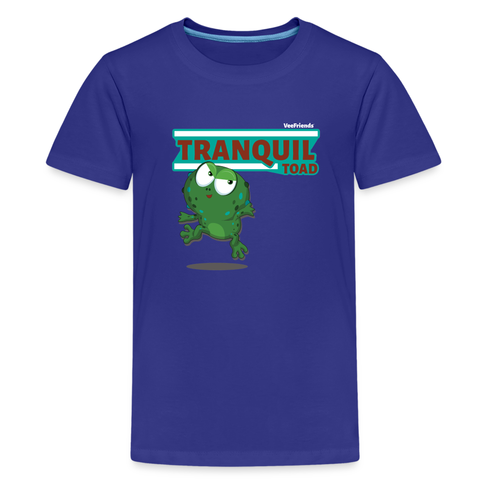 Tranquil Toad Character Comfort Kids Tee - royal blue