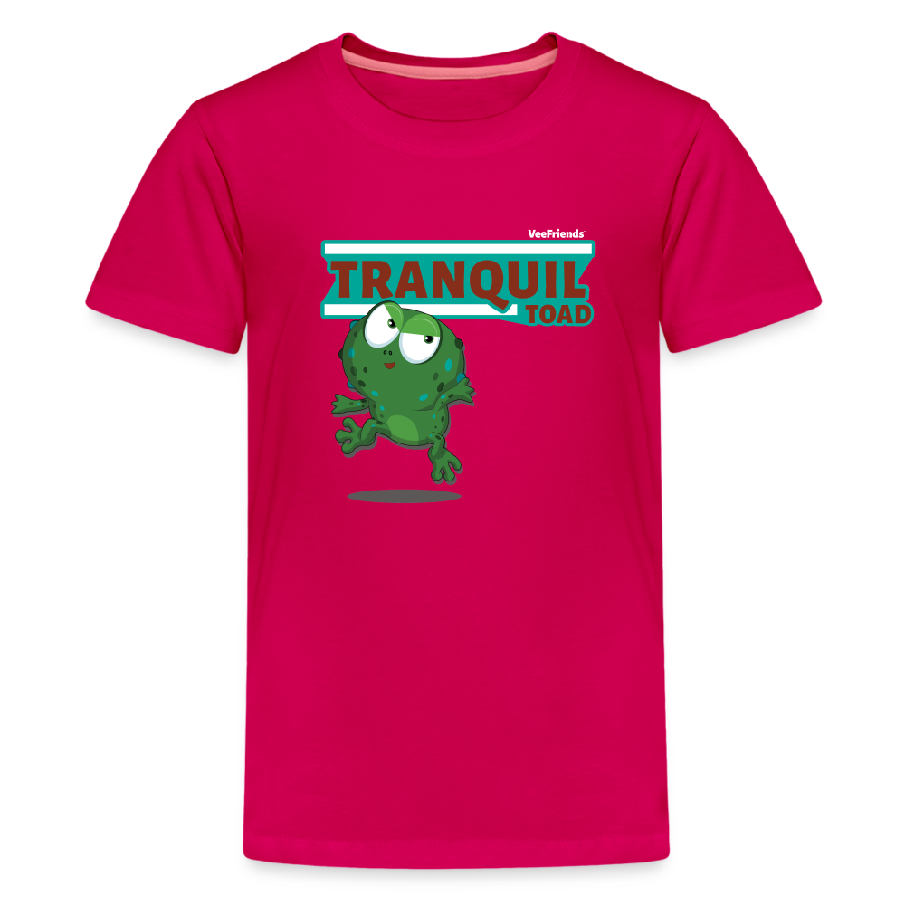 Tranquil Toad Character Comfort Kids Tee - dark pink