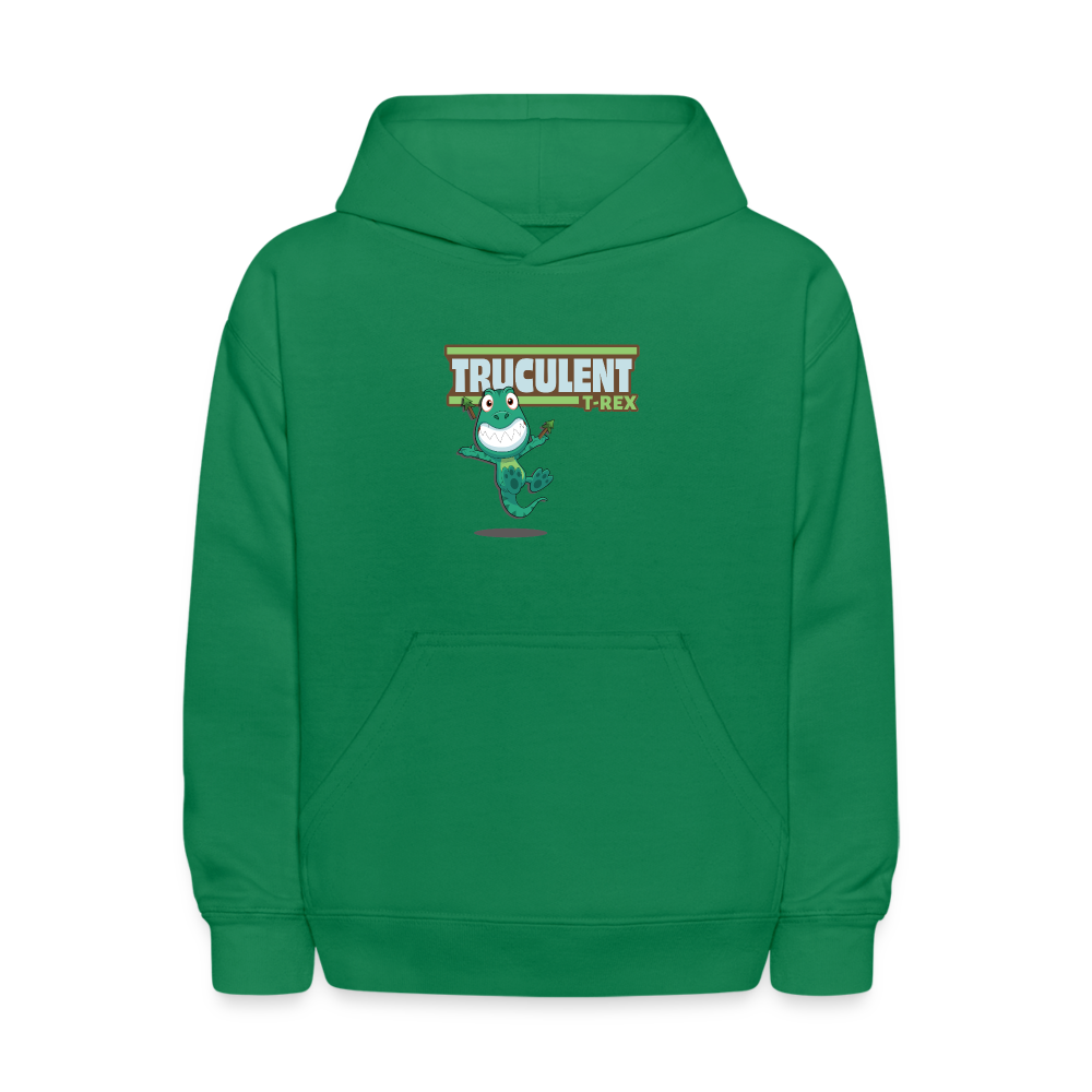 Truculent T-Rex Character Comfort Kids Hoodie - kelly green