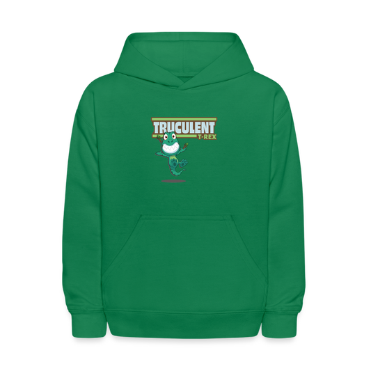 Truculent T-Rex Character Comfort Kids Hoodie - kelly green