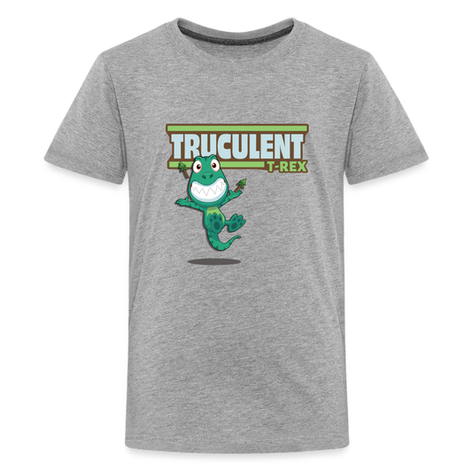 Truculent T-Rex Character Comfort Kids Tee - heather gray