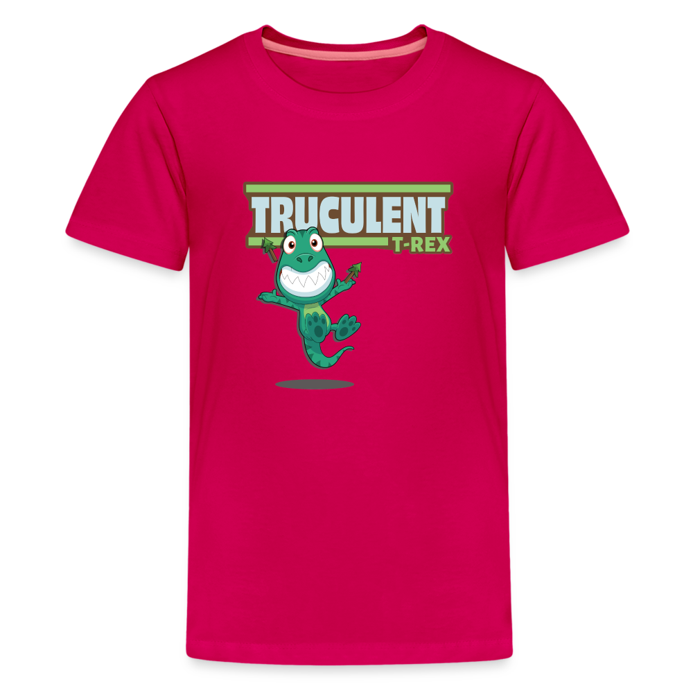 Truculent T-Rex Character Comfort Kids Tee - dark pink