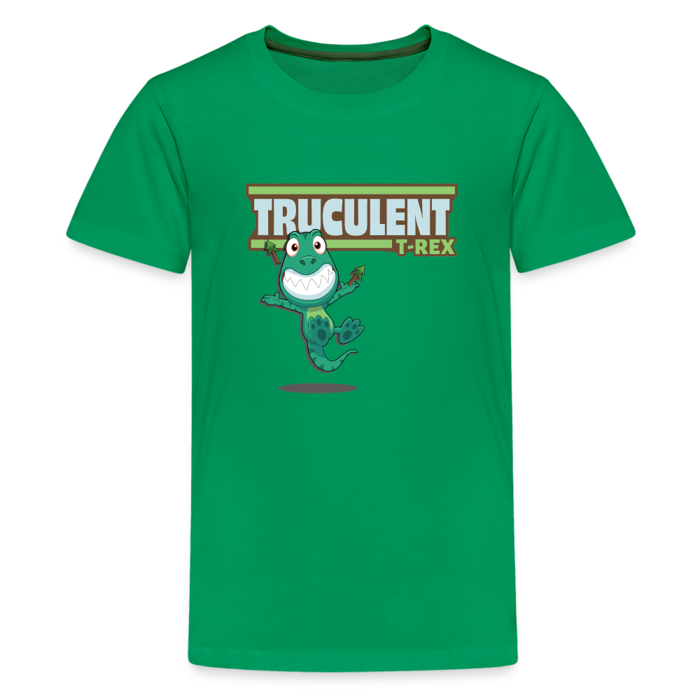 Truculent T-Rex Character Comfort Kids Tee - kelly green