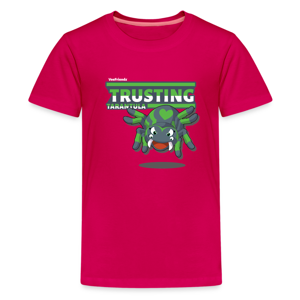 Trusting Tarantula Character Comfort Kids Tee - dark pink