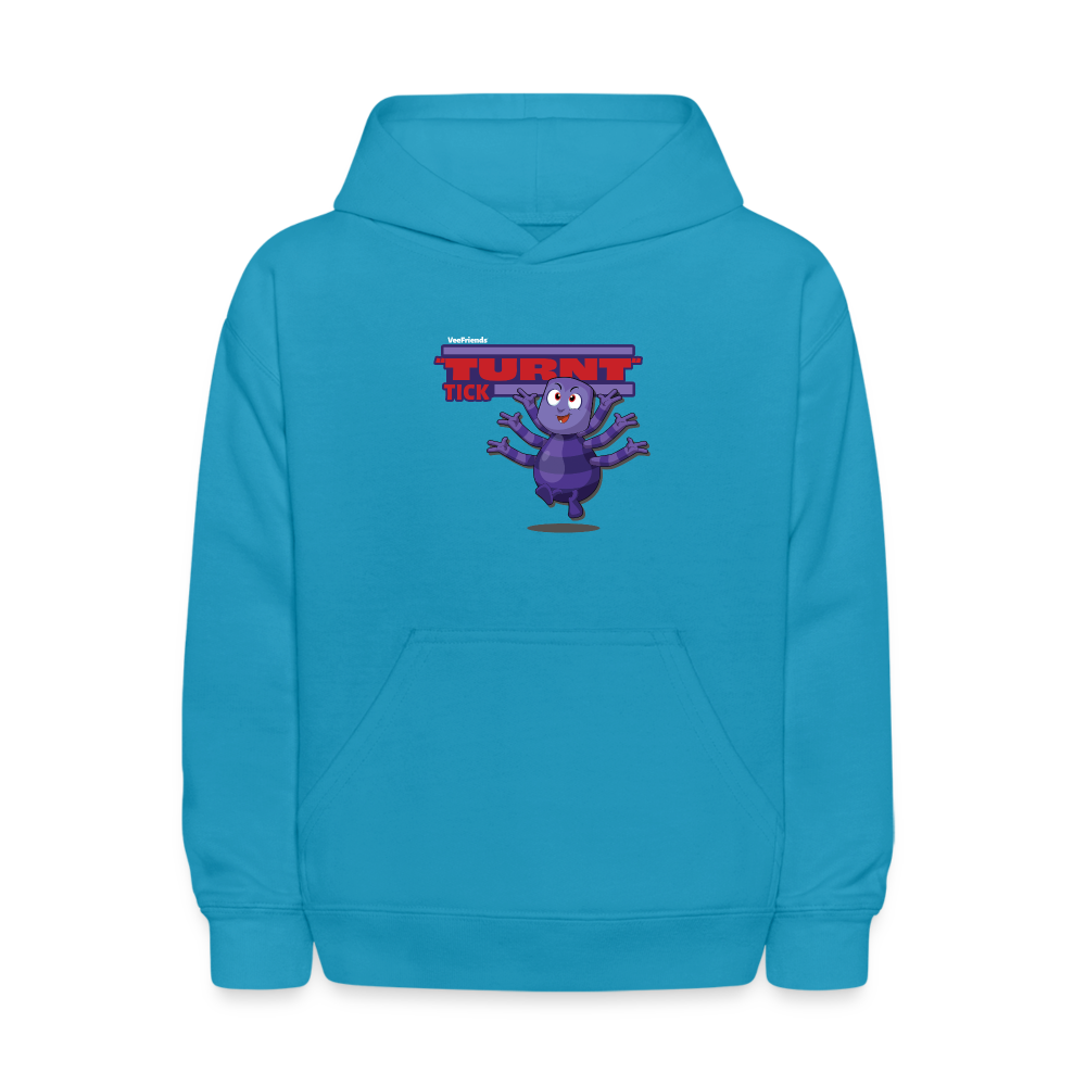 "Turnt" Tick Character Comfort Kids Hoodie - turquoise