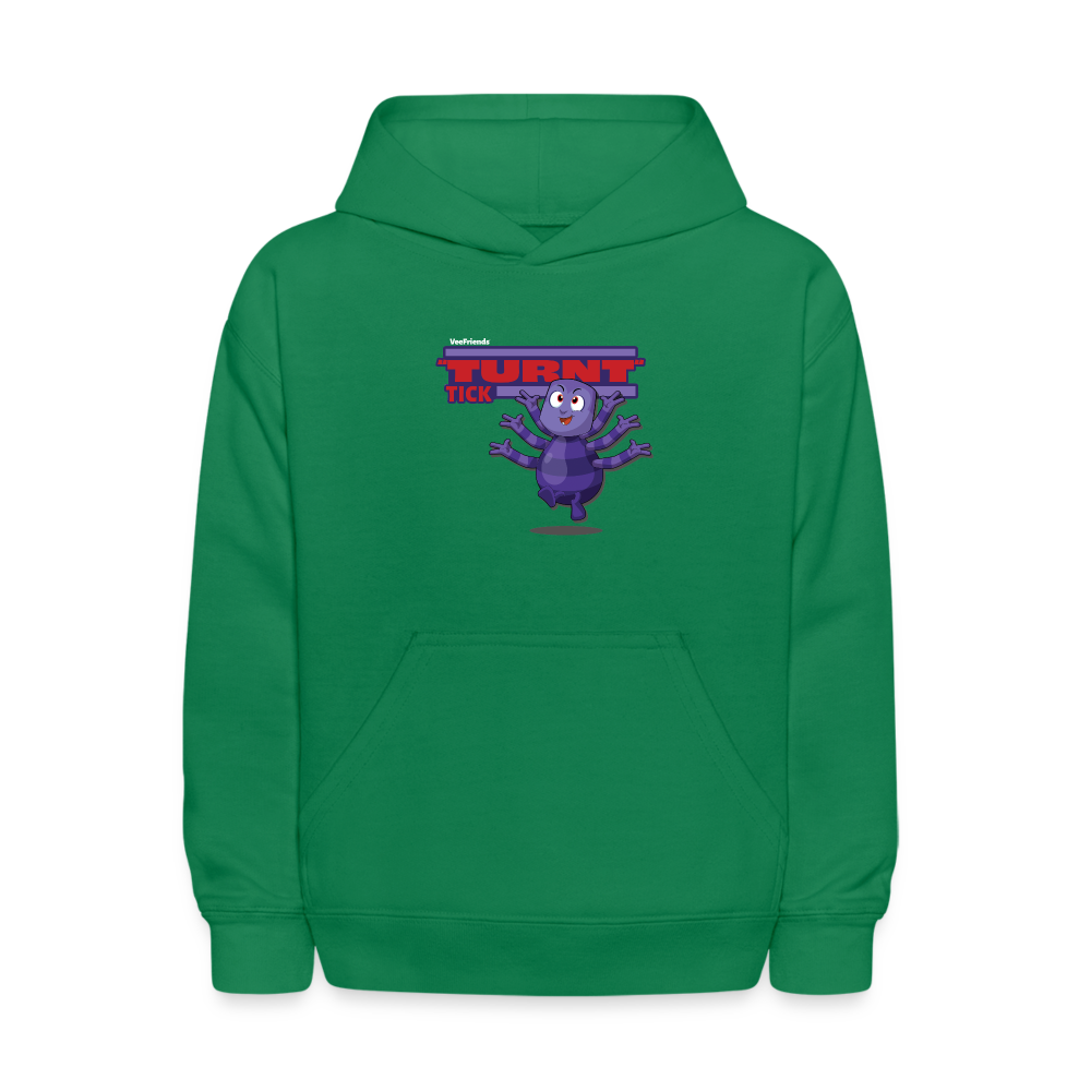 "Turnt" Tick Character Comfort Kids Hoodie - kelly green