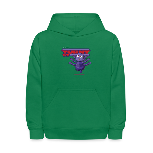 "Turnt" Tick Character Comfort Kids Hoodie - kelly green