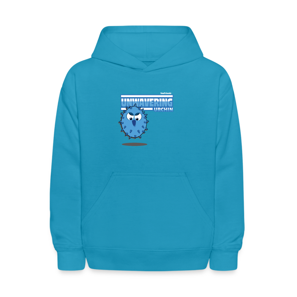 Unwavering Urchin Character Comfort Kids Hoodie - turquoise