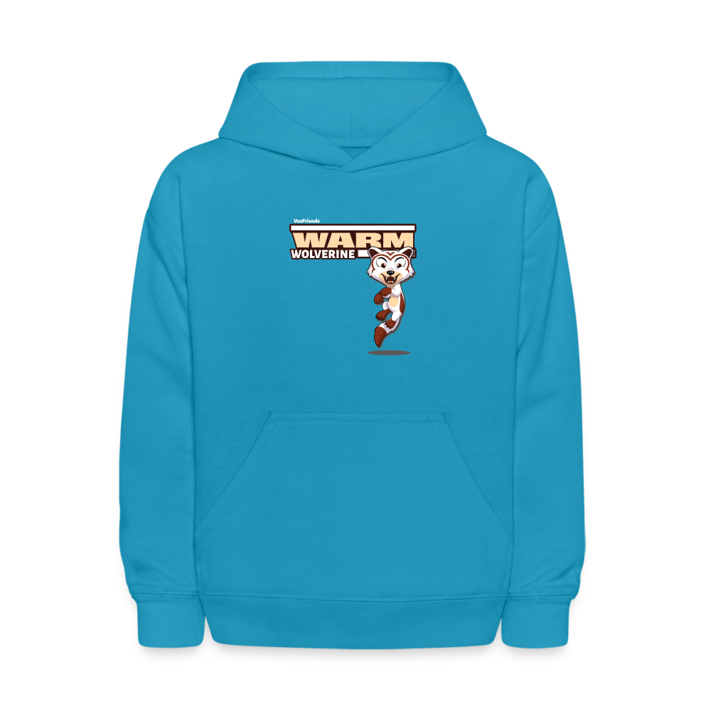 Warm Wolverine Character Comfort Kids Hoodie - turquoise