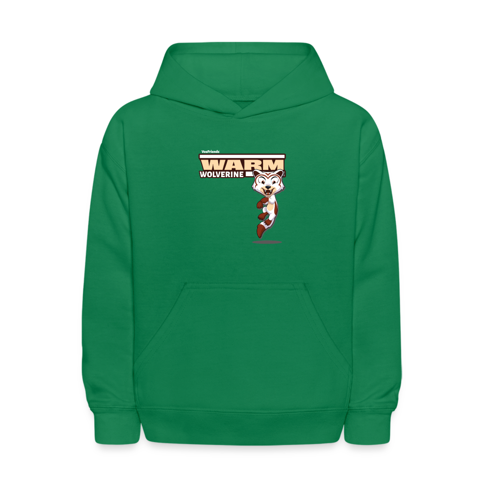 Warm Wolverine Character Comfort Kids Hoodie - kelly green