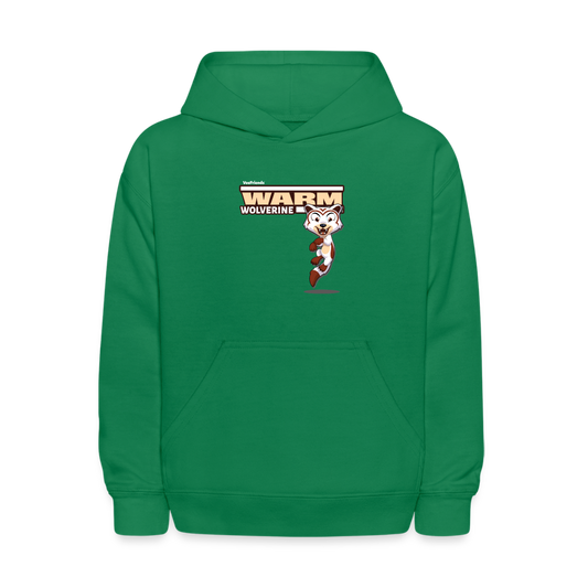 Warm Wolverine Character Comfort Kids Hoodie - kelly green