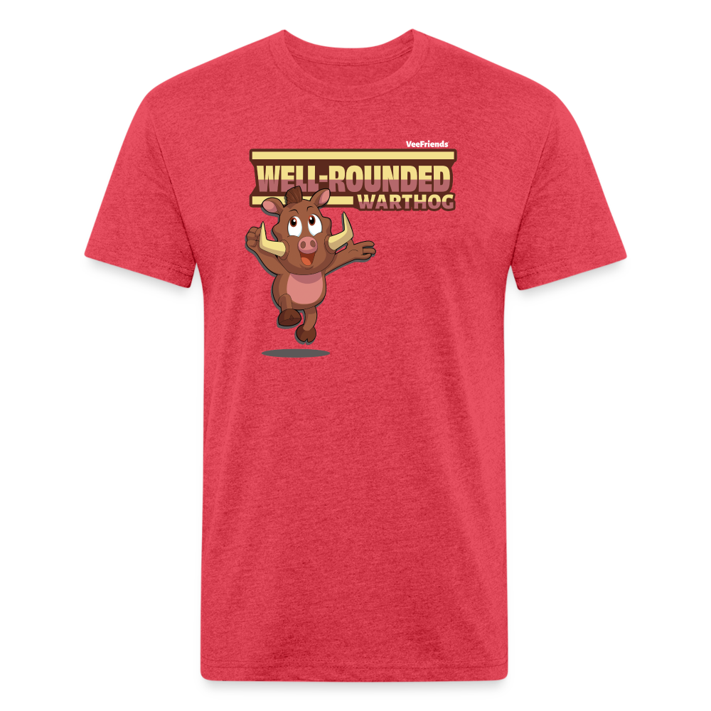 Well-Rounded Warthog Character Comfort Adult Tee - heather red