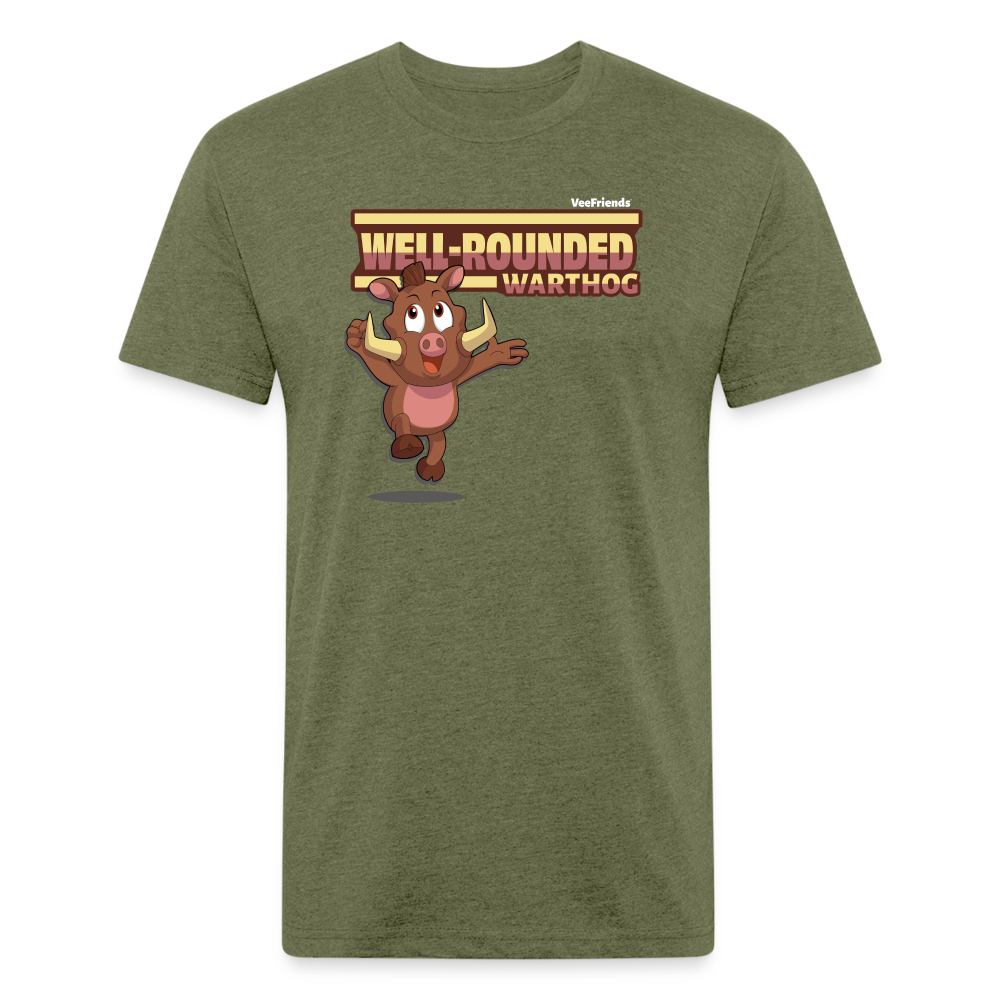 Well-Rounded Warthog Character Comfort Adult Tee - heather military green