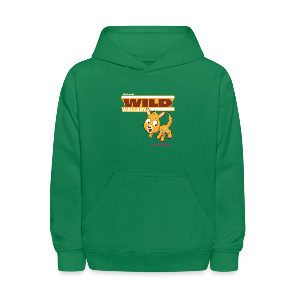 Wild Wallaby Character Comfort Kids Hoodie - kelly green