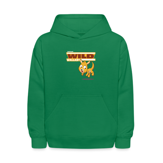 Wild Wallaby Character Comfort Kids Hoodie - kelly green