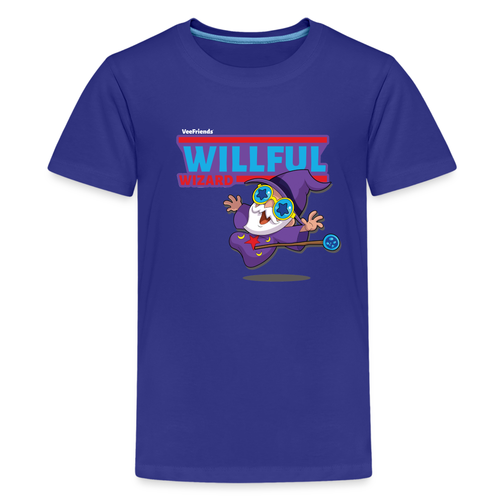 Willful Wizard Character Comfort Kids Tee - royal blue