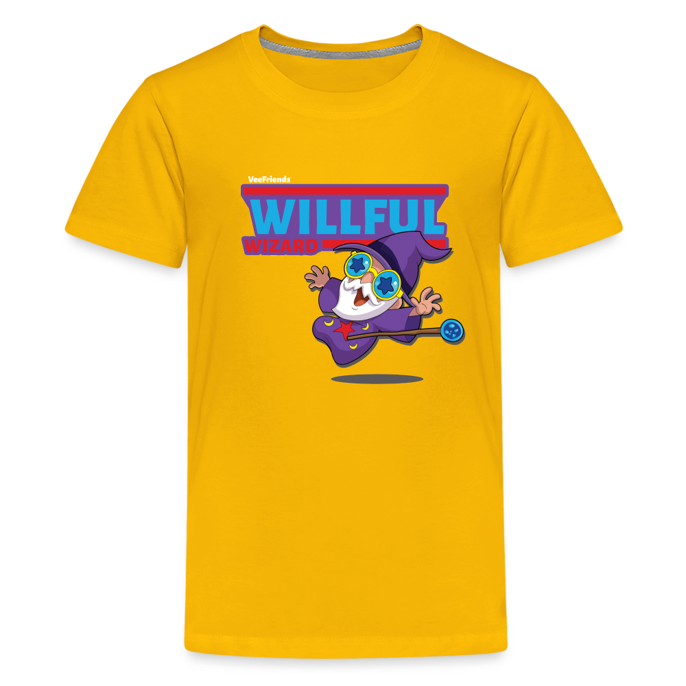 Willful Wizard Character Comfort Kids Tee - sun yellow