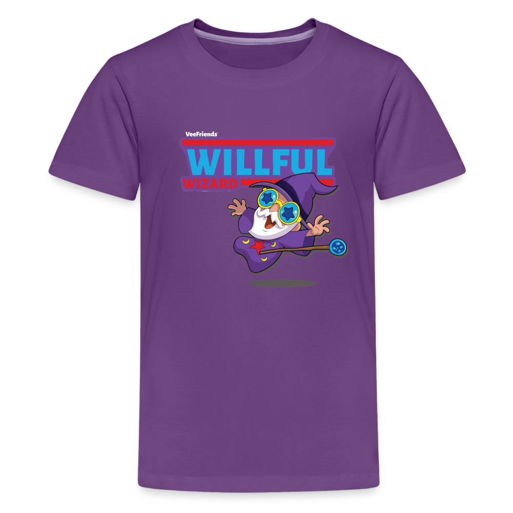 Willful Wizard Character Comfort Kids Tee - purple