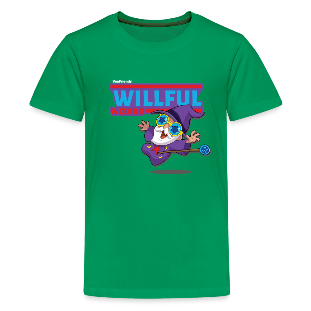 Willful Wizard Character Comfort Kids Tee - kelly green