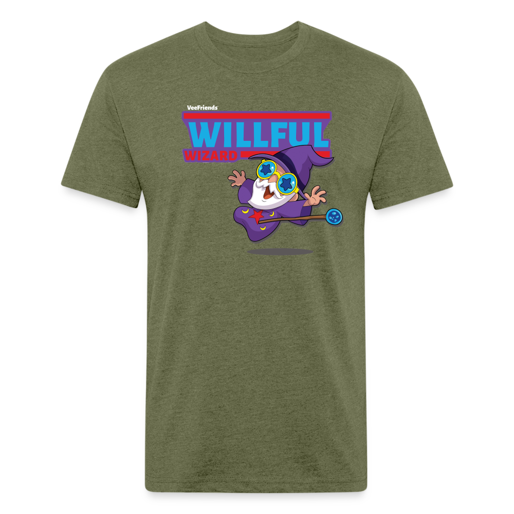 Willful Wizard Character Comfort Adult Tee - heather military green