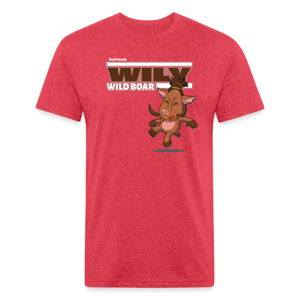 Wily Wild Boar Character Comfort Adult Tee - heather red