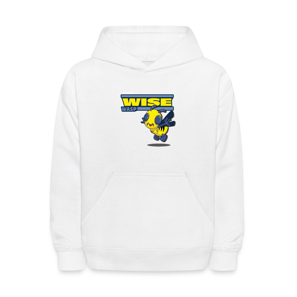 Wise Wasp Character Comfort Kids Hoodie - white