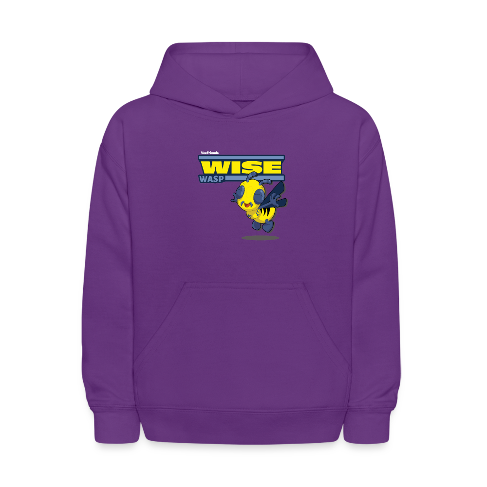 Wise Wasp Character Comfort Kids Hoodie - purple