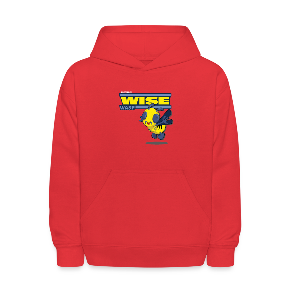 Wise Wasp Character Comfort Kids Hoodie - red