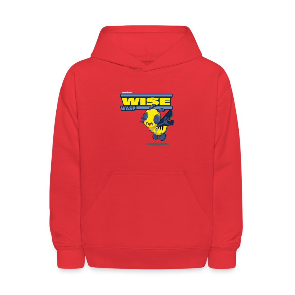 
            
                Load image into Gallery viewer, Wise Wasp Character Comfort Kids Hoodie - red
            
        