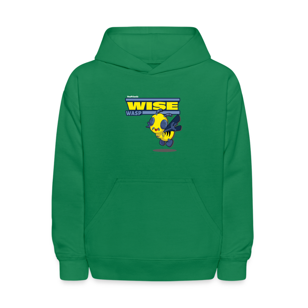 
            
                Load image into Gallery viewer, Wise Wasp Character Comfort Kids Hoodie - kelly green
            
        