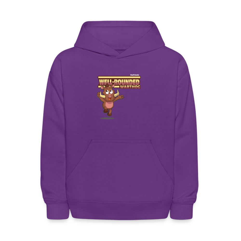 Well-Rounded Warthog Character Comfort Kids Hoodie - purple