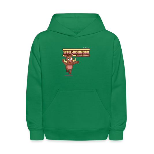 Well-Rounded Warthog Character Comfort Kids Hoodie - kelly green